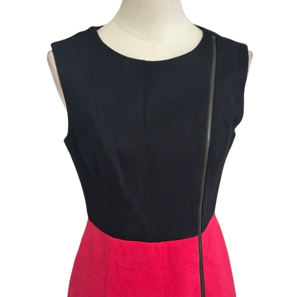 Laundry By Shelli Segal Black Pink Sheath Mini Dress Size 0 XS Work Party Zipper - Picture 6 of 11